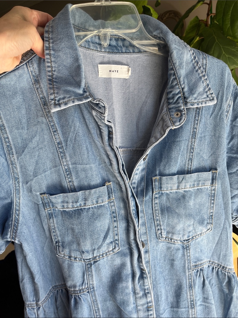 MAYE Montana Denim Shirt Dress L - Picture 6 of 6